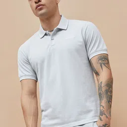 Kappa Men Solid Polo Collar Cotton T-shirt image 1