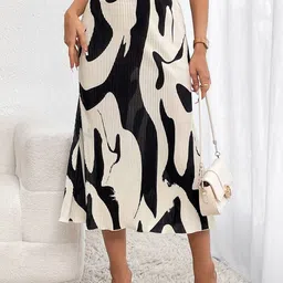 Stylecast X Slyck Women Abstract Printed A-Line Midi Skirt-picture-44
