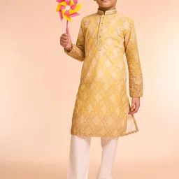 Manyavar Boys Woven Design Kurta with Pyjama-picture-34
