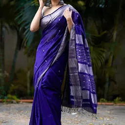 Moda Rapido Woven Design Silk Blend Handloom Banarasi Saree-image-26