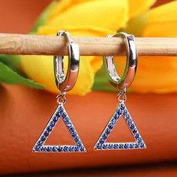 DEVASHREE Triangular Hoop Earrings-picture-10