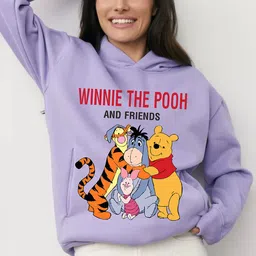 RAYACLOSET Women Printed Hooded Sweatshirt-picture-30