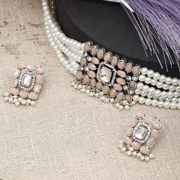 PUJVI Stone-Studded & Beaded Jewellery Set-picture-40