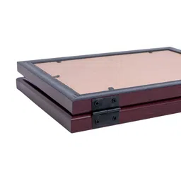 Golden Peacock Burgundy Foldable Table Photo Frame image 3