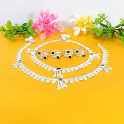 AamNa Enterprises Silver-Plated Stone-Studded Jewellery Set-picture-33