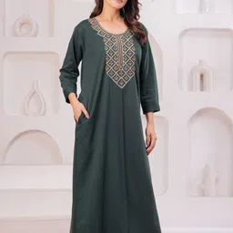 HARGUN NIGHT WEAR Embroidered Maxi Nightdress image 2
