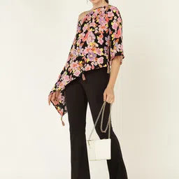 DODO & MOA Floral Print Georgette A-Line Dress image 5