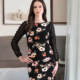 IUGA Floral Print Bodycon Dress image 2