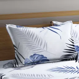 Myntra Elegant Homes White Printed 300 TC King Size Fitted Bedsheet Set 2.50 m x 2.25 m image 4