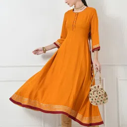 Brainbees Women Solid A-Line Ethnic Maxi Dress-picture-39