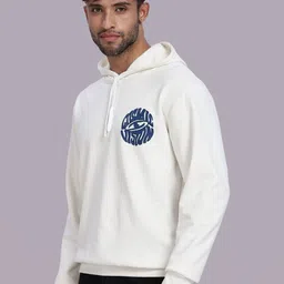 LEWEL Men Printed Hooded Sweatshirt image 4