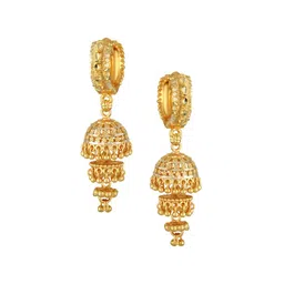 Vighnaharta Elite Gold-Plated Dome Shaped Jhumkas image 2