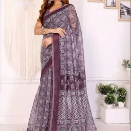 Moda Rapido Ethnic Motifs Zari Linen Blend Saree image 2