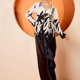 Antheaa Printed Top & Draped Skirt Co-Ords-picture-6