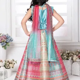 JAY NAGNATH FAB Girls Embellished Mirror Work Ready to Wear Lehenga & Blouse With Dupatta image 2