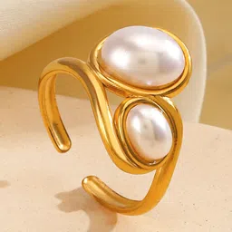 LULU & SKY Gold Plated & Beaded Stainless Steel Finger Ring-picture-29