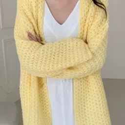 LULU & SKY Women Self Design Open Front Shrug image 2