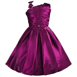 Wish Karo Girls One Shoulder Satin Fit & Flare Dress-image-44