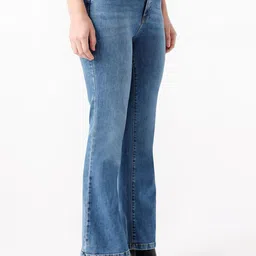 Kraus Jeans Women Flared High-Rise Light Fade Non Stretchable Jeans image 4