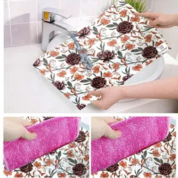 E-Retailer 7 Pieces Set Of 1 Refrigerator Top Cover 2 Fridge Handle Cover & 4 Fridge Mats image 3