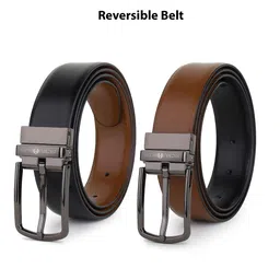 JND Men Leather Reversible Formal Belt image 2
