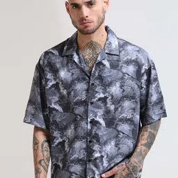 Estilocus Men Standard Oversized Fit Abstract Printed Cotton Casual Shirt-image-45
