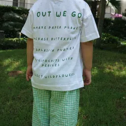 Gozi Kids Typography Printed Round Neck Short Sleeves Relaxed Fit Cotton T-shirt image 5