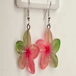 SAPRAA TRENDS Silver-Plated Plastic Floral Drop Earrings image 4
