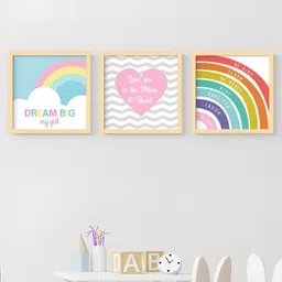 My Kids Wall Beige & White 3 Pieces Abstract Wall Art-picture-21
