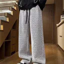 StyleCast x Revolte Men Mid-Rise Easy Wash Loose Fit Striped Trousers image 2