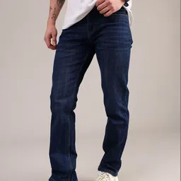 LIMEROAD Men Regular Fit Mid-Rise Light Fade Stretchable Jeans-picture-25