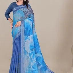 PAYAL CREATION Abstract Printed Banarasi Saree With Blouse Piece image 2