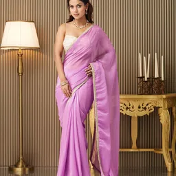 Kalista Embellished Solid Chiffon Saree-picture-21