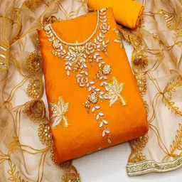 Lilots Organza Unstitched Dress Material-picture-21