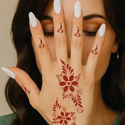 VOORKOMS Graceful Mehndi Sticker for Hands Stencil Mehndi Sticker One For Both Hand image 2