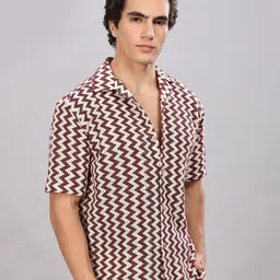 Kolor Fusion Relaxed Fit Abstract Printed Cuban Collar Drop-Shoulder Sleeves Cotton Shirt image 2