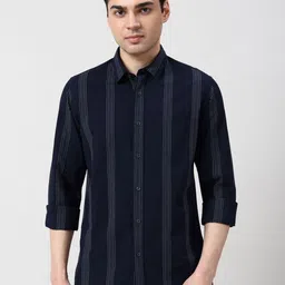 Peter England Casuals Men Slim Fit Striped Casual Shirt-picture-27