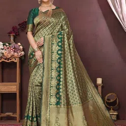 MUSKAN CREATION Woven Design Zari Silk Cotton Kanjeevaram Saree-picture-12