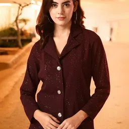 IUGA Printed Shirt Collar Button Shrug image 1