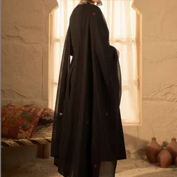 Indo Era Women Ethnic Motifs Embroidered Empire Thread Work Pure Cotton Kurta with Trousers & With Dupatta image 5