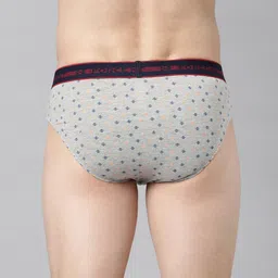 Force NXT Men Grey & Blue Printed Pure Combed Cotton Basic Briefs MNFF-116-PRINT1 image 4