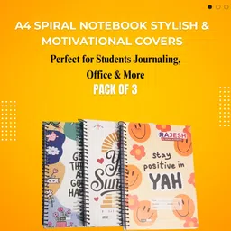 rajesh stationery Soft Cover Spiral Notebook, Memo Notepads Diary Notebook, 11.7 Inch x 8.3 Inch A4 Notebook Unruled 200 Pages image 2