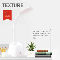 dwiza enterprise 3 Colour Mode Rechargeable, Flexible Gooseneck LED Study/Desk Table Lamp image 3