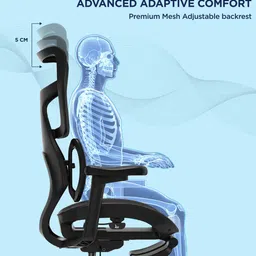 the sleep company Elite Breathable Mesh Ergonomic Chair In Black Colour image 4