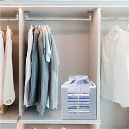 Tiarakrafts Shirt Stacker Shelf Organizer Shirt Stacker Gray set of 3 Poly-canvas Laundry Bag image 5