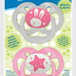 dr. brown's Advantage Glow in The Dark 2 Piece Stage 2 Pacifie (Pack of 2, Pink) Soother image 3