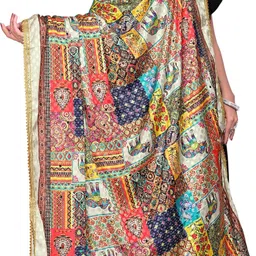 sekmany Silk Blend Printed Multicolor Women Dupatta image 3