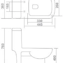 solano Premium Quality Western Toilet/Water Closet/Commode With Soft Close Toilet Seat S/1015 "S" Trap 225MM (9 inch) One Piece Western Commode image 3