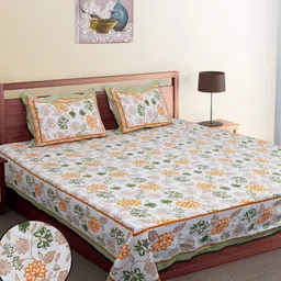 Cotton King Flat 260 TC Jaipuri Prints Bedsheet-image-28