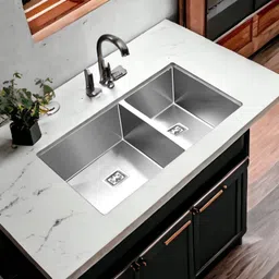 messina 45 X 20 X 10 Handmade Kitchen Sink Double Bowl Matt Finish Stainless steel Matt Finish_A164 Vessel Sink-picture-26